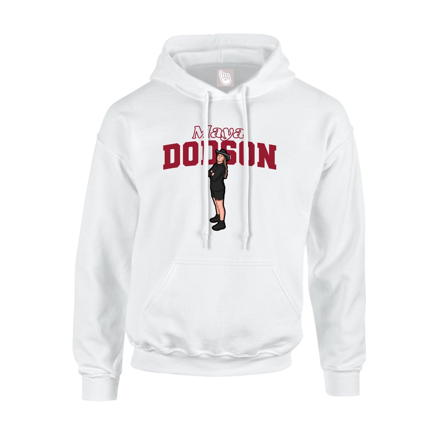 Hoodie — Name Arch in White