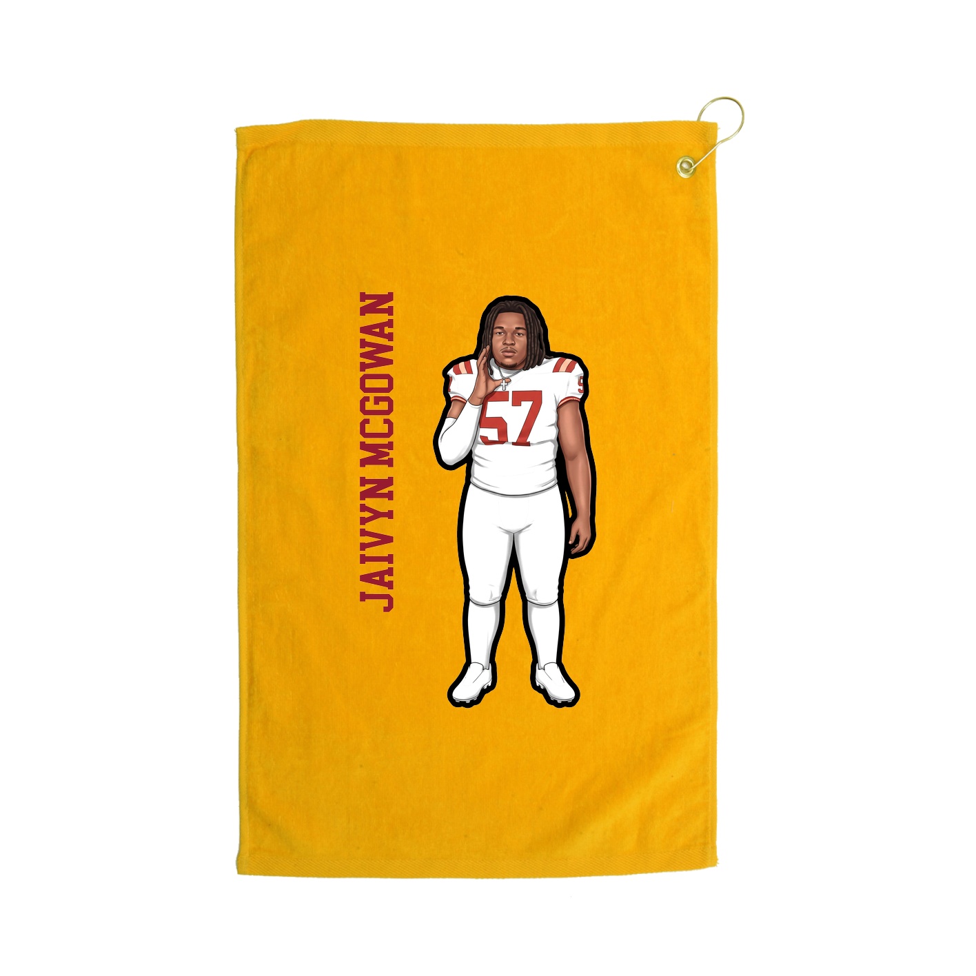 Golf Towel — Name Vertical in Gold