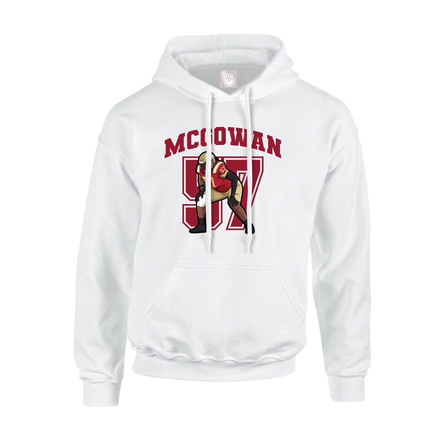 Youth Hoodie — Number in White