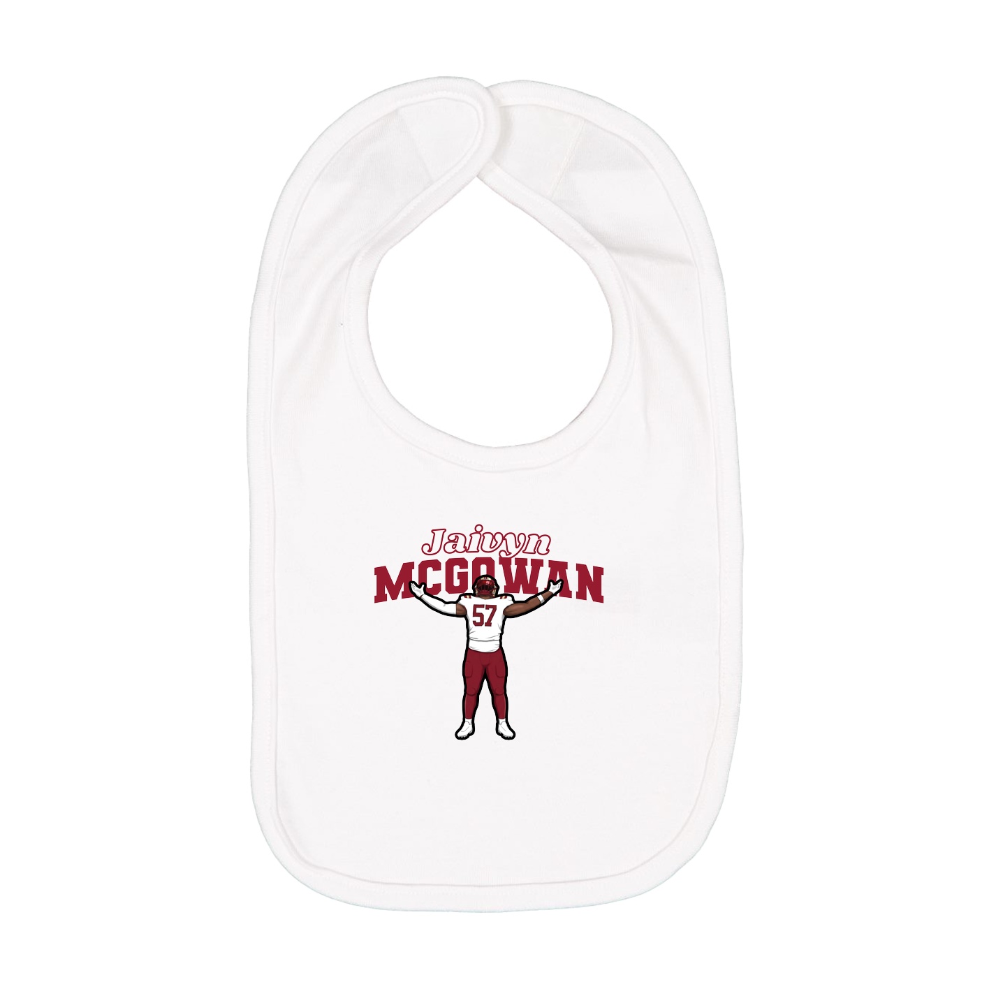 Infant Bib — Name Arch in White