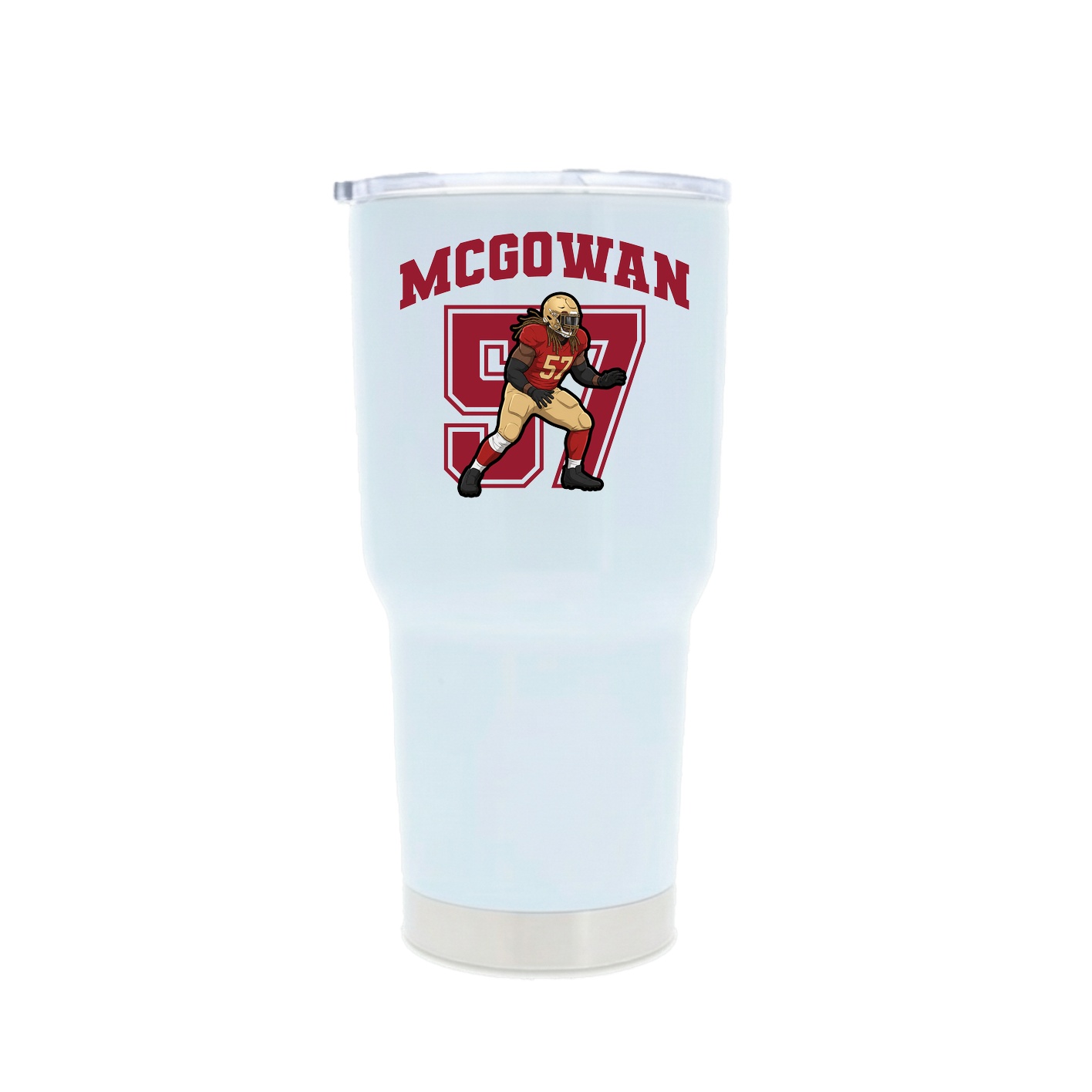 30oz Stainless Steel Tumbler — Number in White