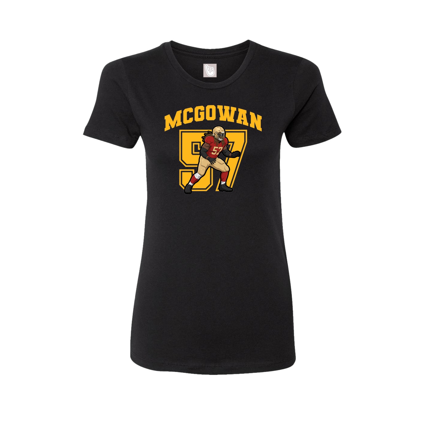 Fitted Women's Tee — Number in Black