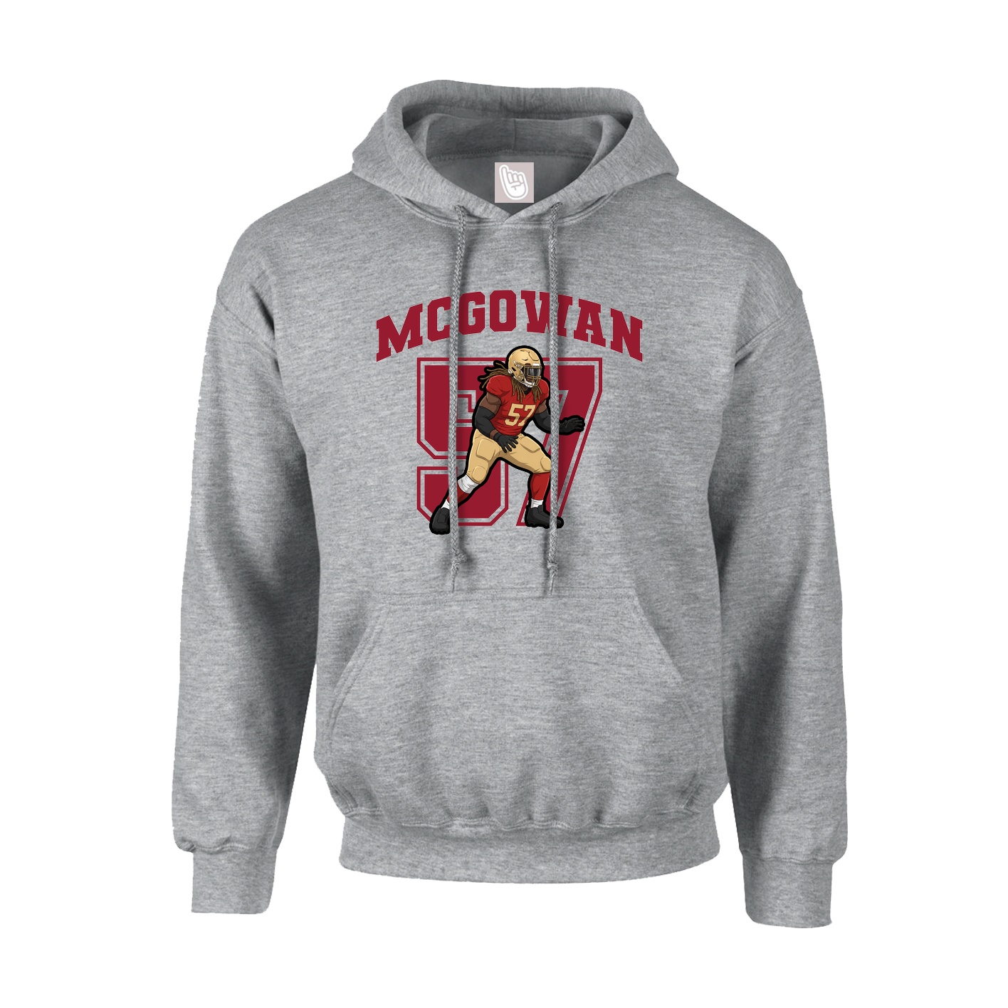 Youth Hoodie — Number in Grey