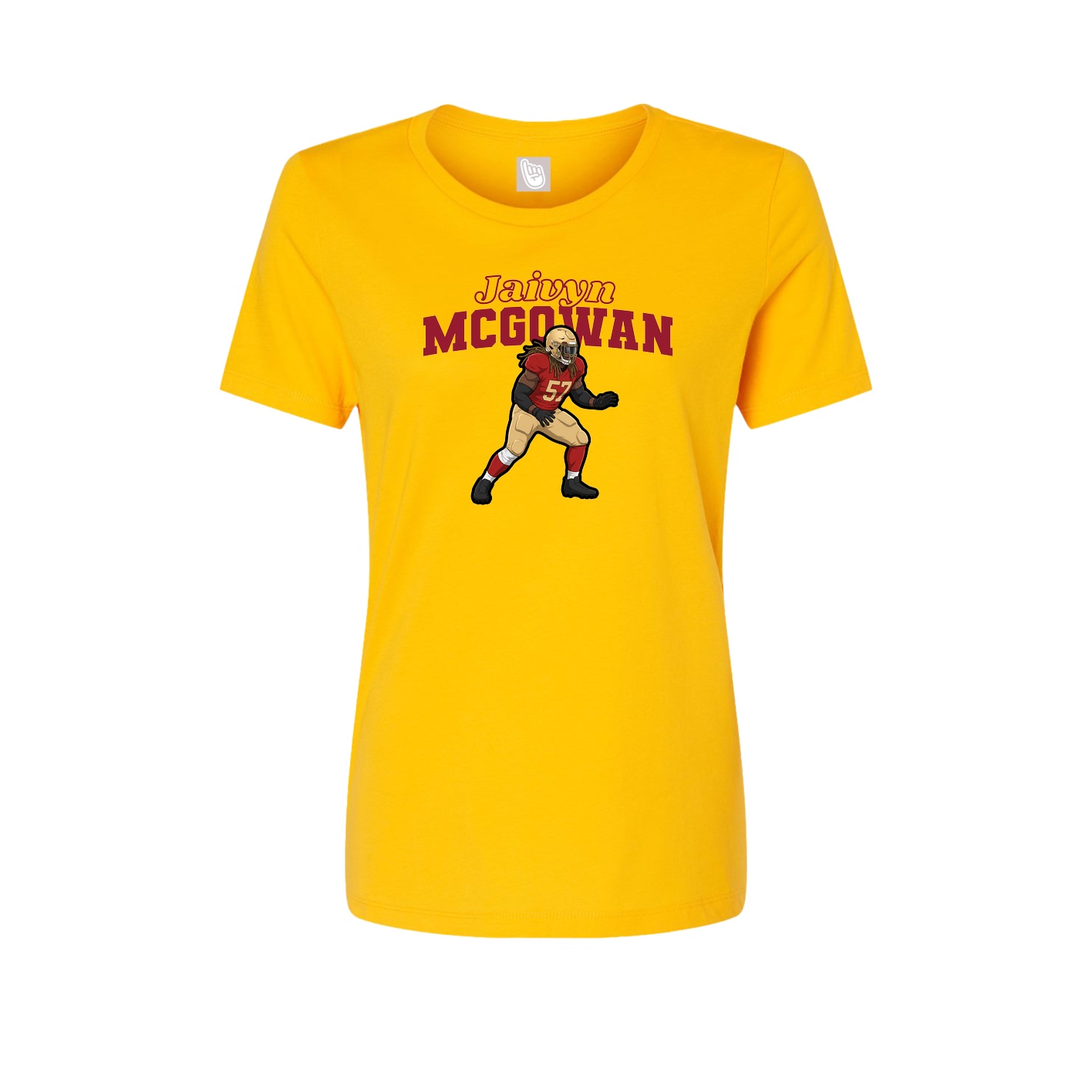 Fitted Women's Tee — Name Arch in Gold