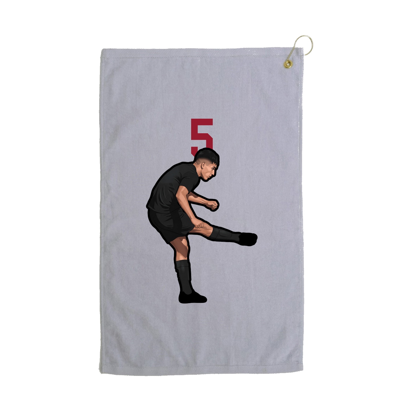 Golf Towel — Number Top in Grey