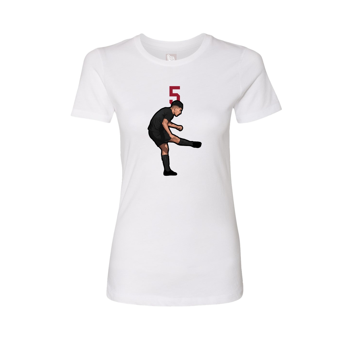 Fitted Women's Tee — Number Top in White