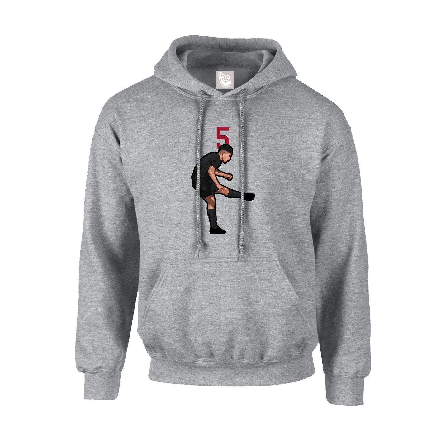 Youth Hoodie — Number Top in Grey