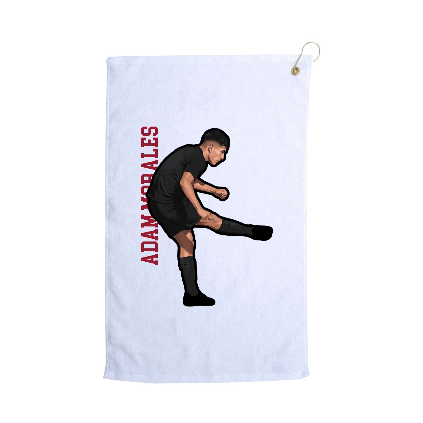 Golf Towel — Name Vertical in White