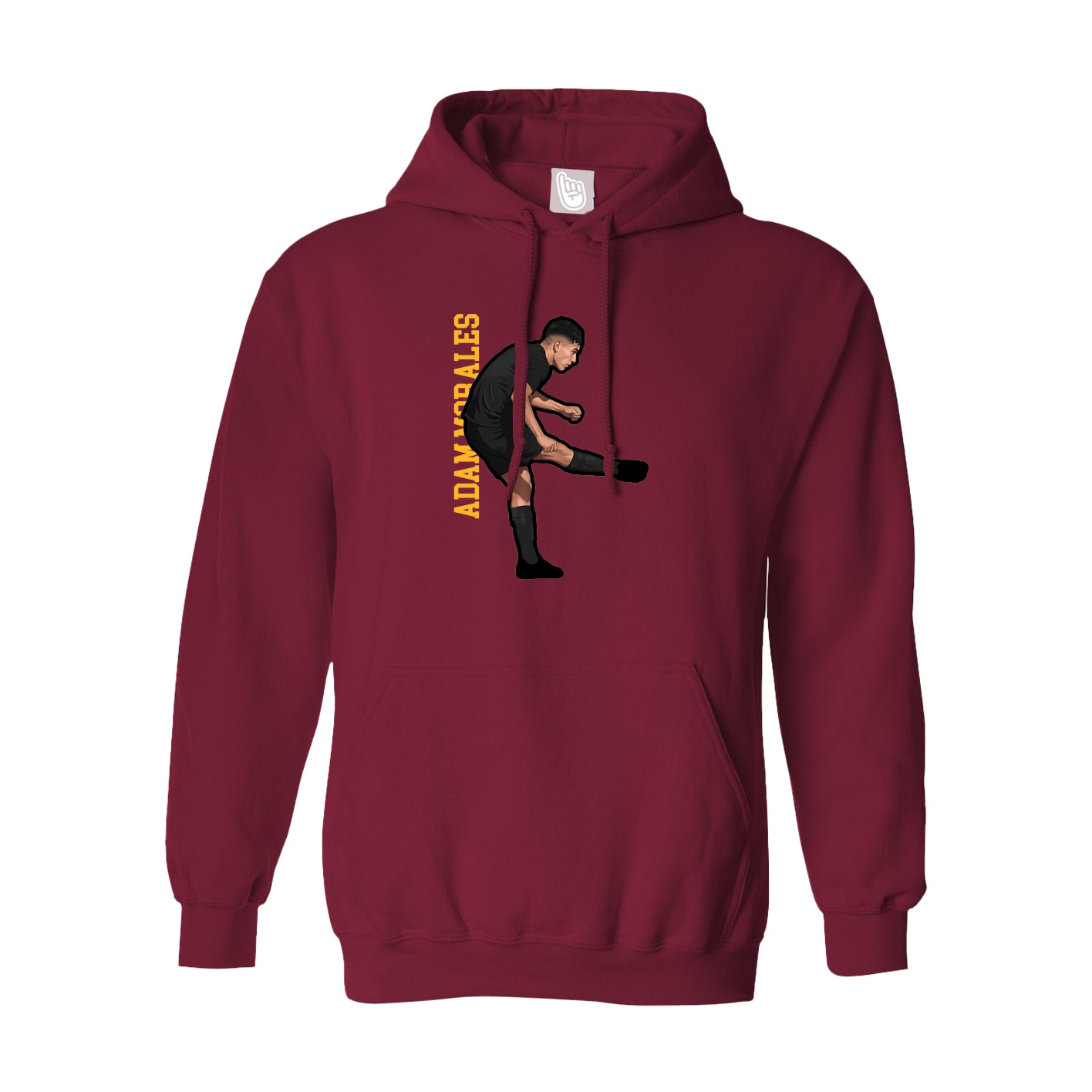 Hoodie — Name Vertical in Cardinal