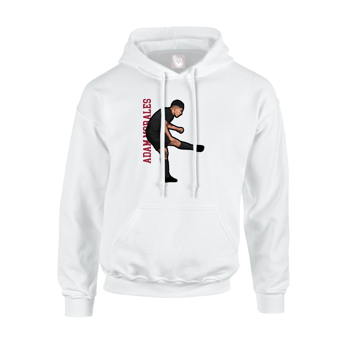 Youth Hoodie — Name Vertical in White