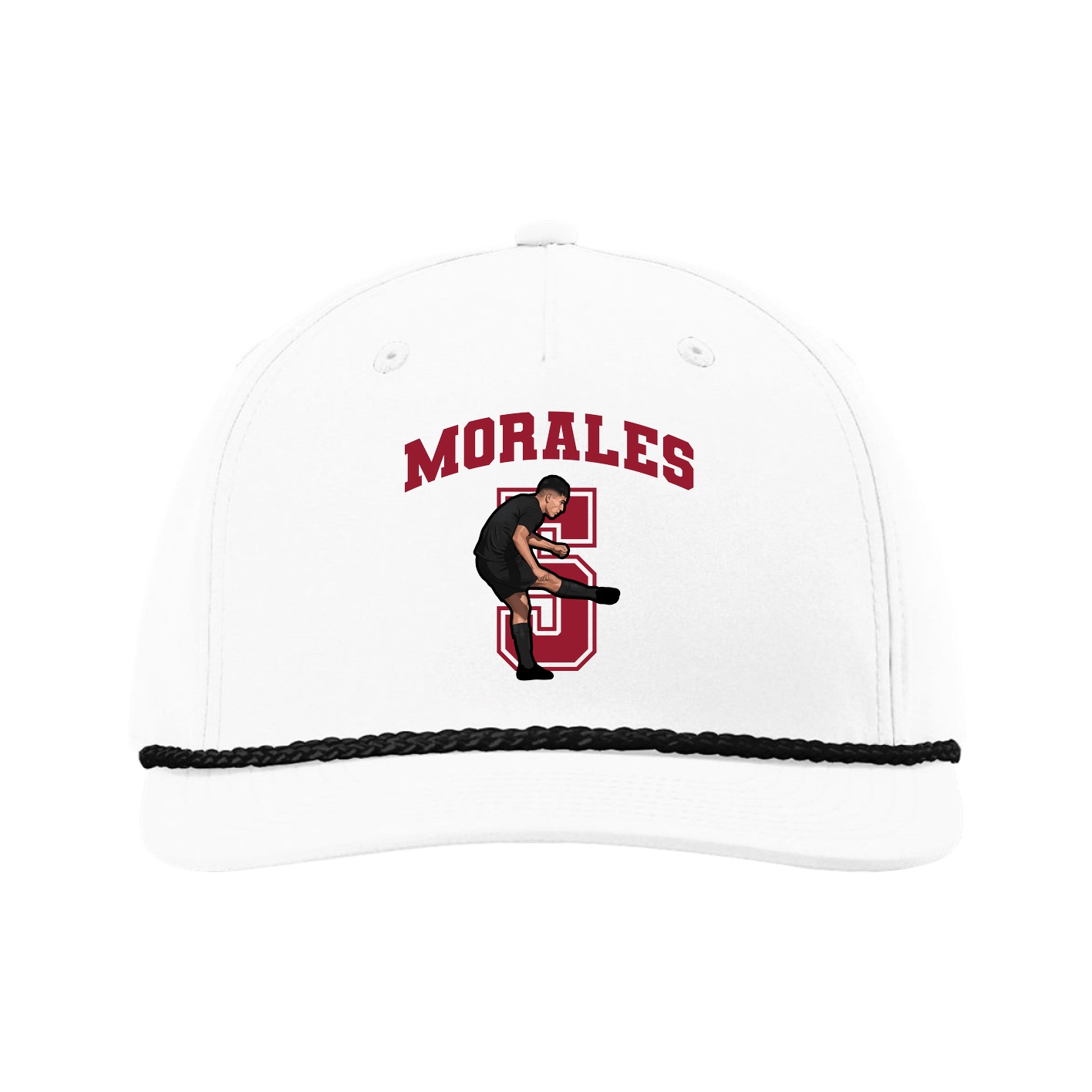 Five-Panel Classic Rope Cap — Number in White