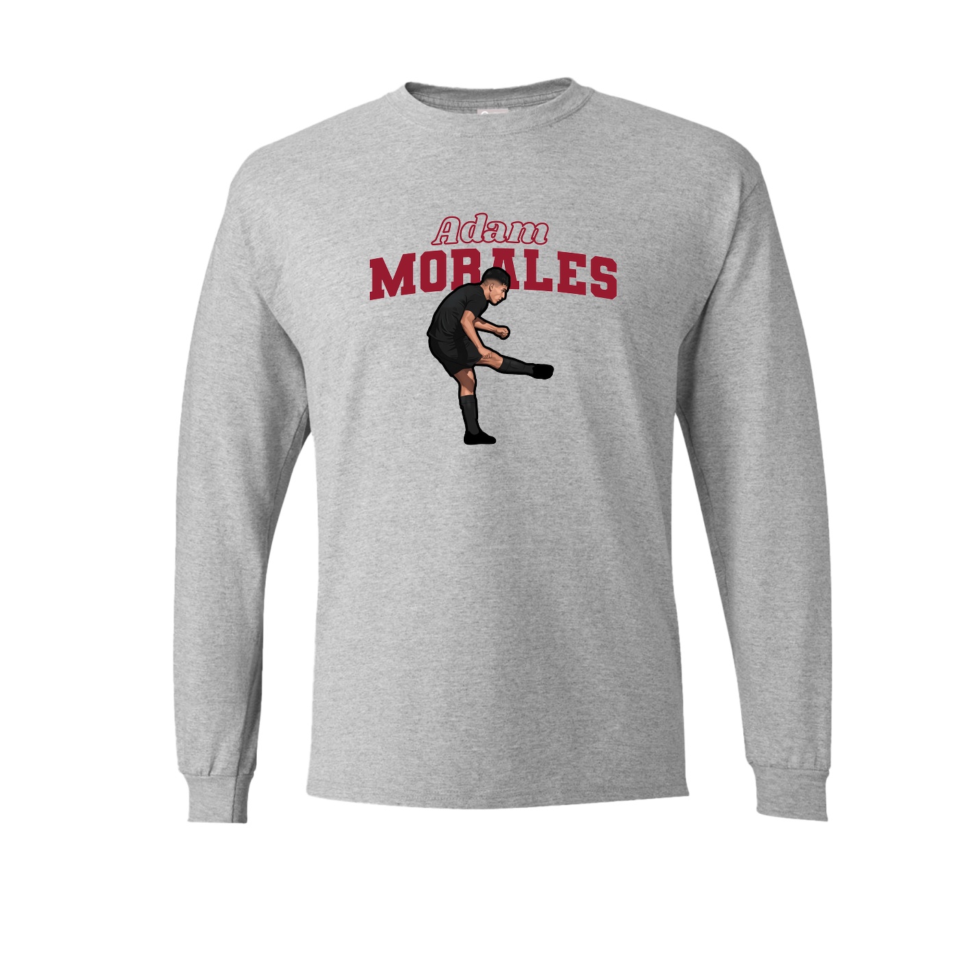 Long Sleeve Tee — Name Arch in Grey