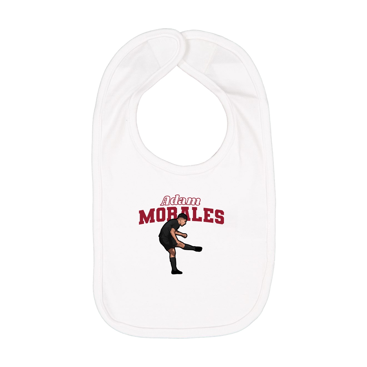 Infant Bib — Name Arch in White