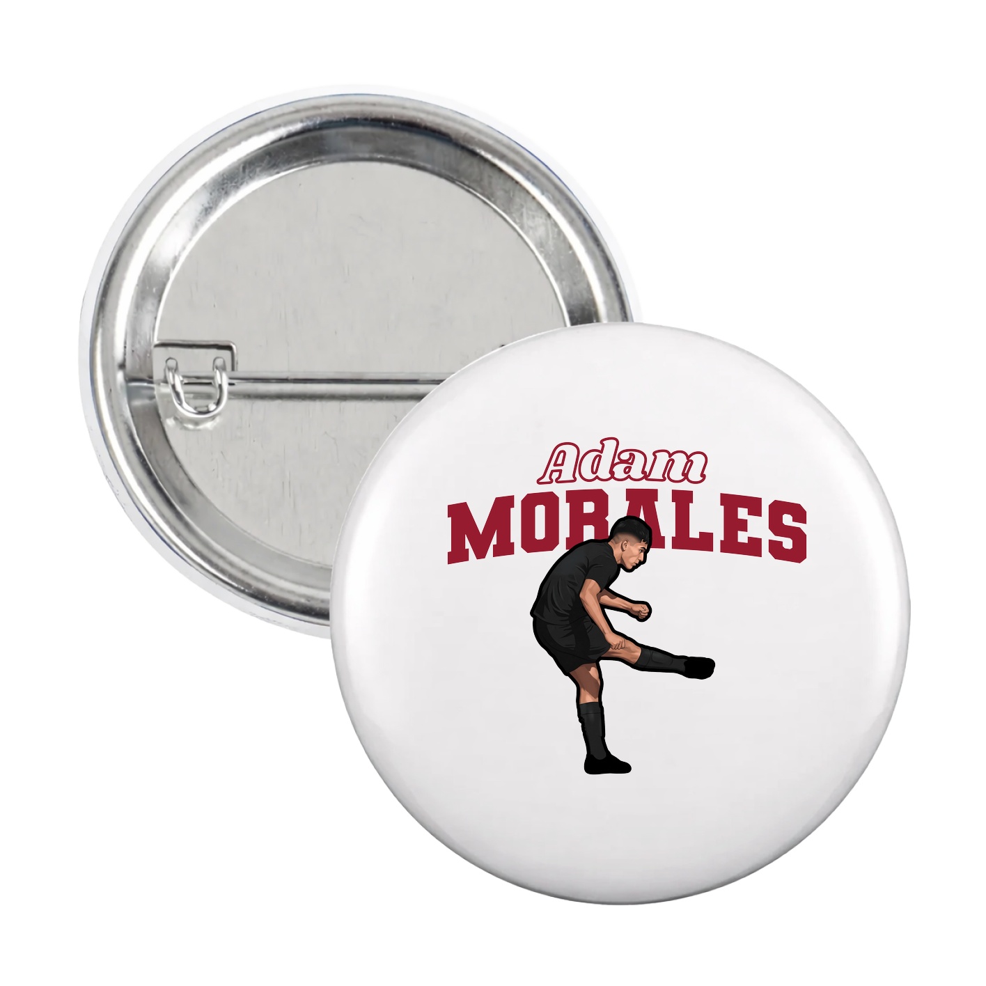 Game Day Button — Name Arch in White