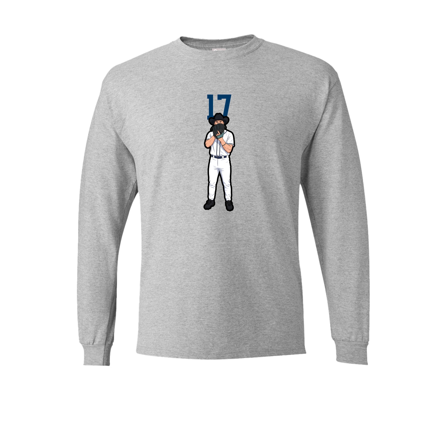 Long Sleeve Tee — Number Top in Grey