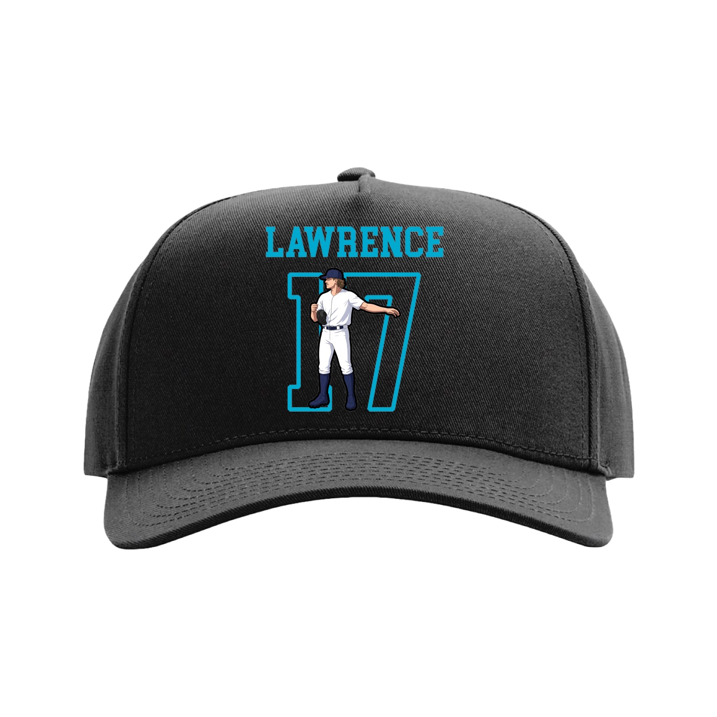 Full Fabric Five-Panel Champ Cap — Shirsey in Black