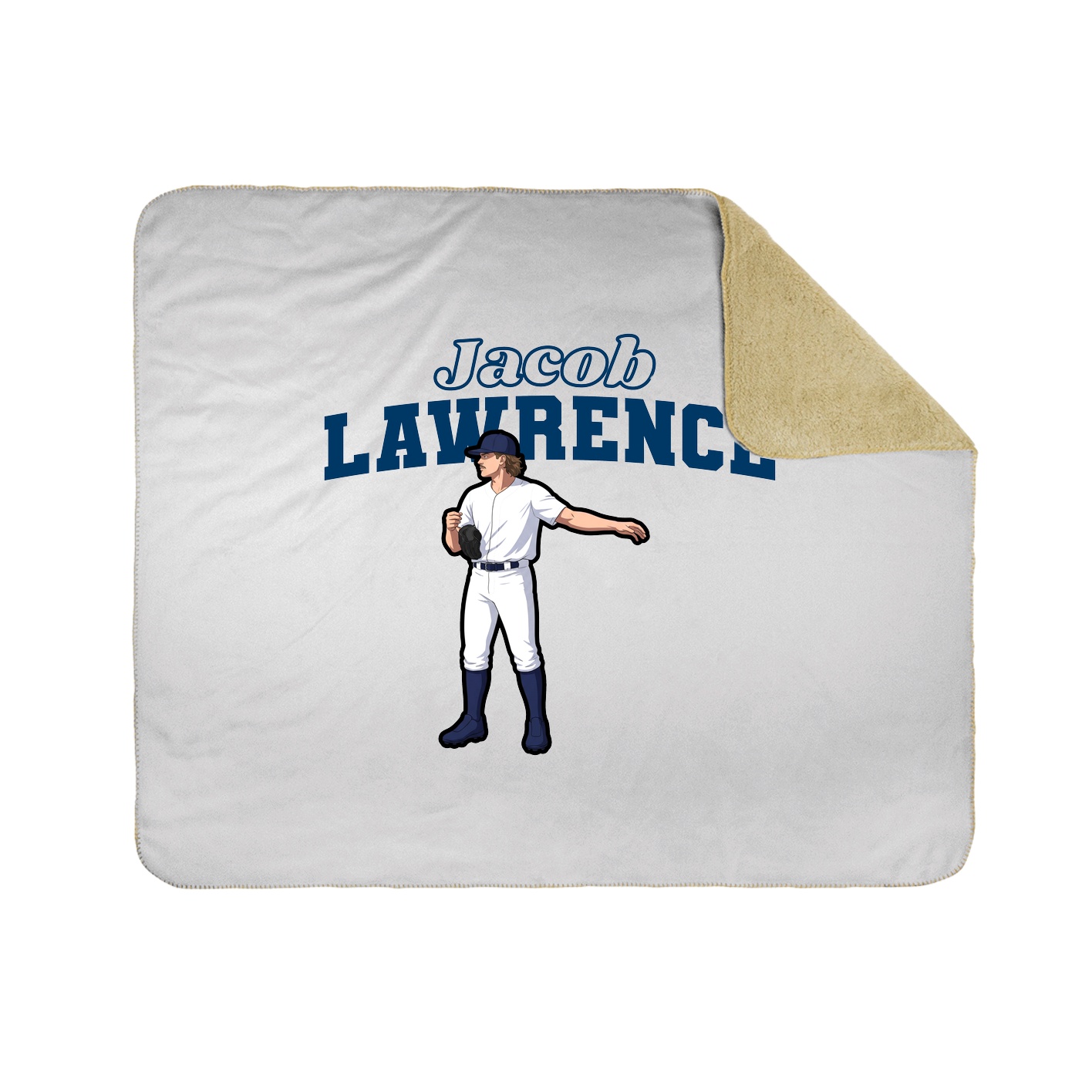 Throw Blanket — Name Arch in White