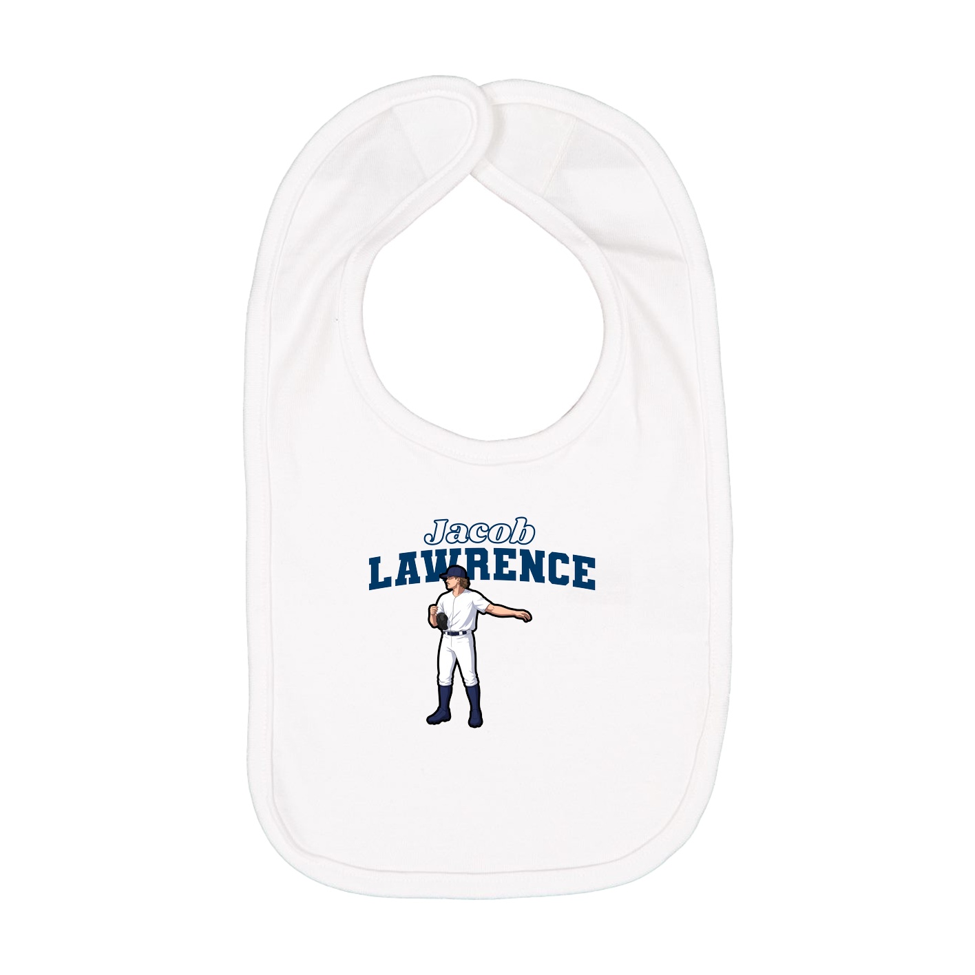 Infant Bib — Name Arch in White