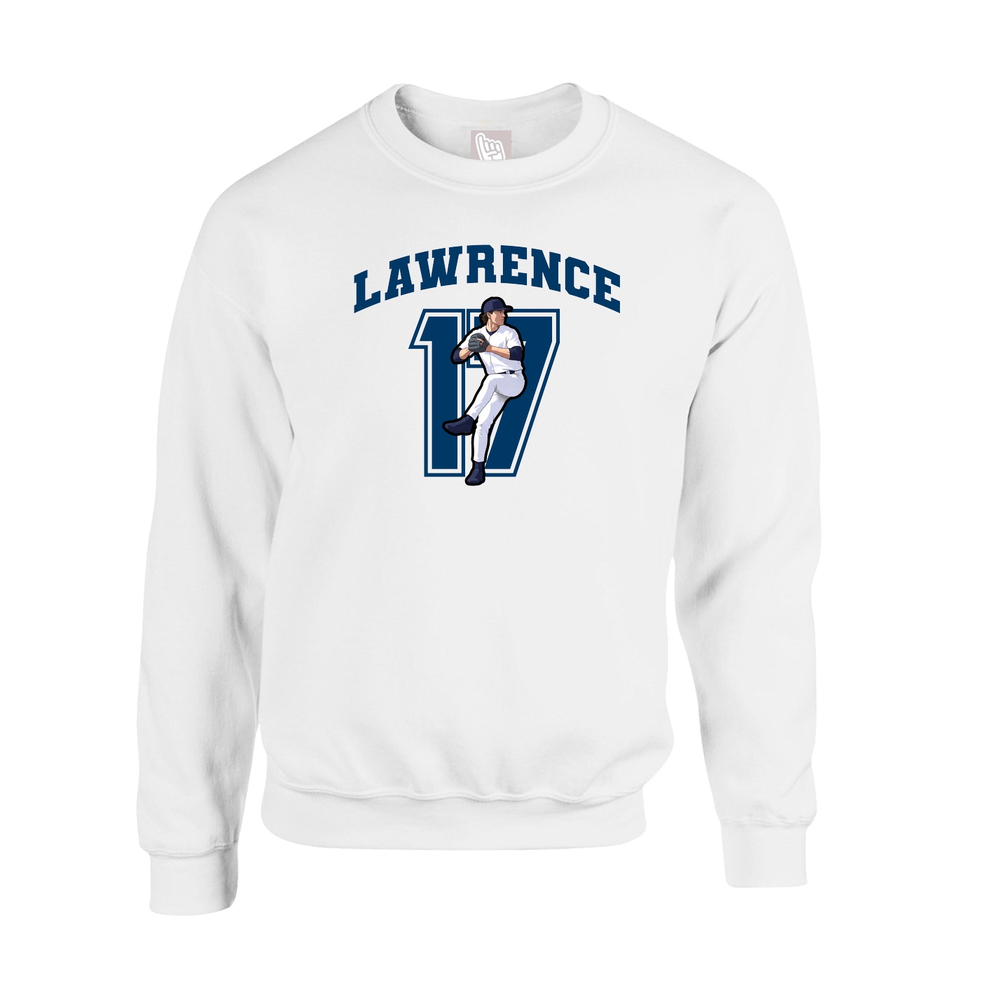 Fleece Crew — Number in White