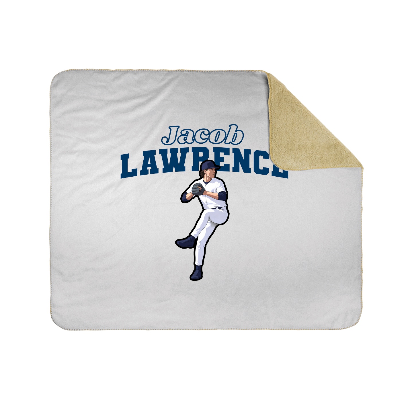 Throw Blanket — Name Arch in White