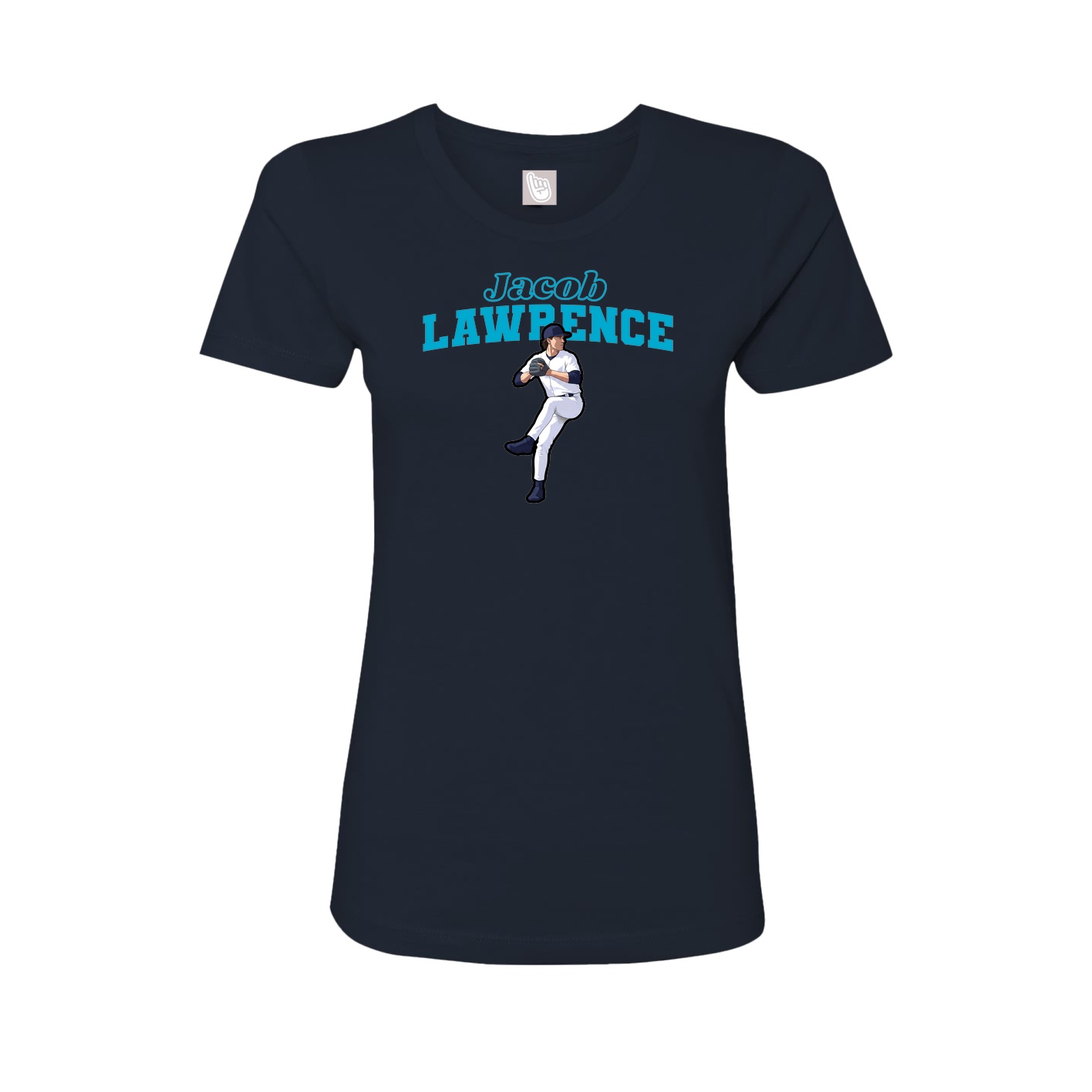 Fitted Women's Tee — Name Arch in Navy