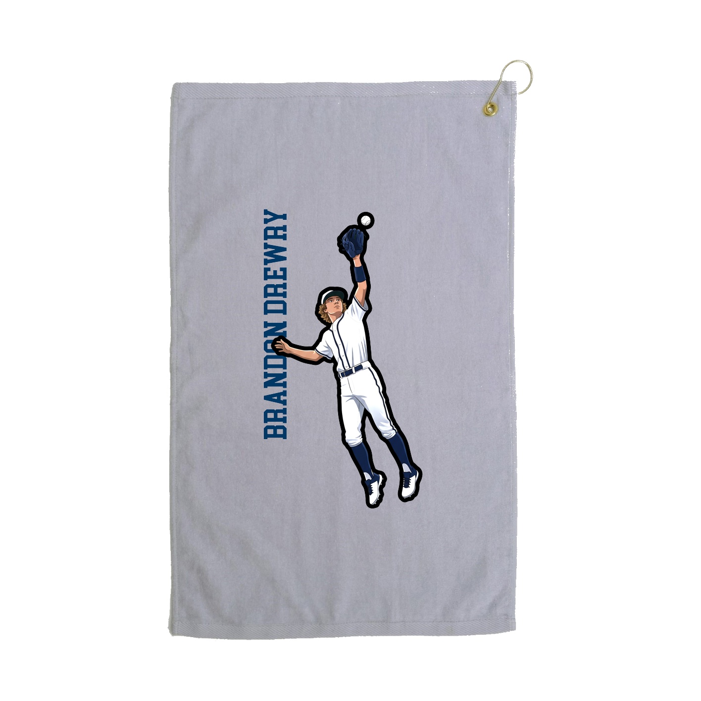 Golf Towel — Name Vertical in Grey