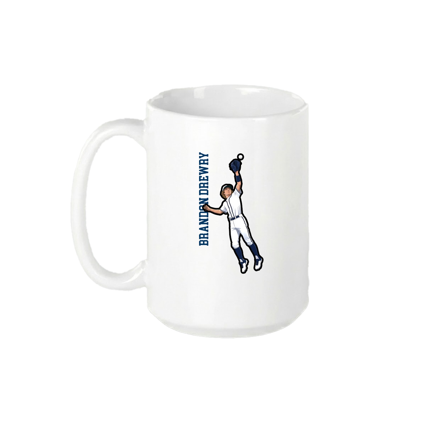 15oz Coffee Mug — Name Vertical in White