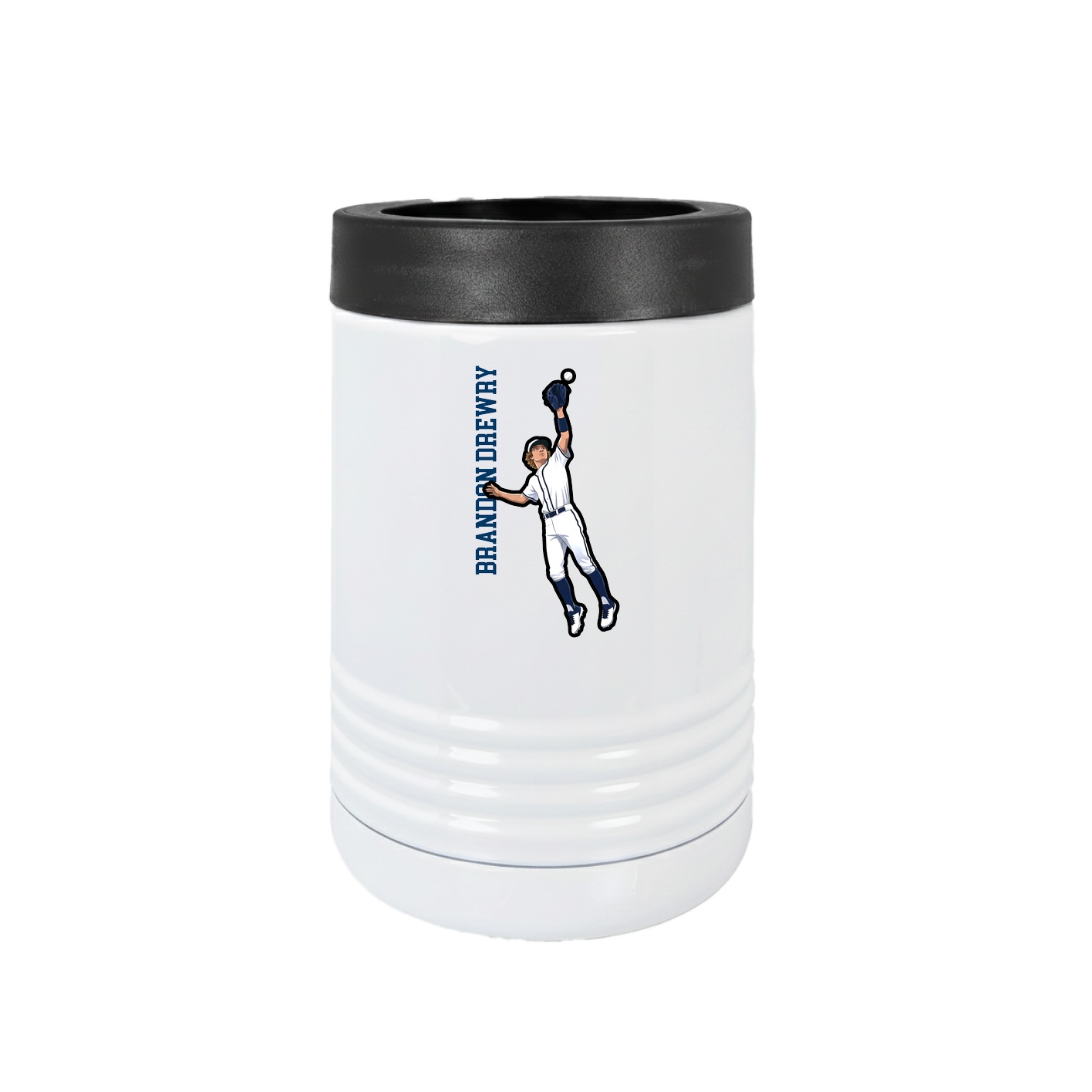 Beverage Holder — Name Vertical in White