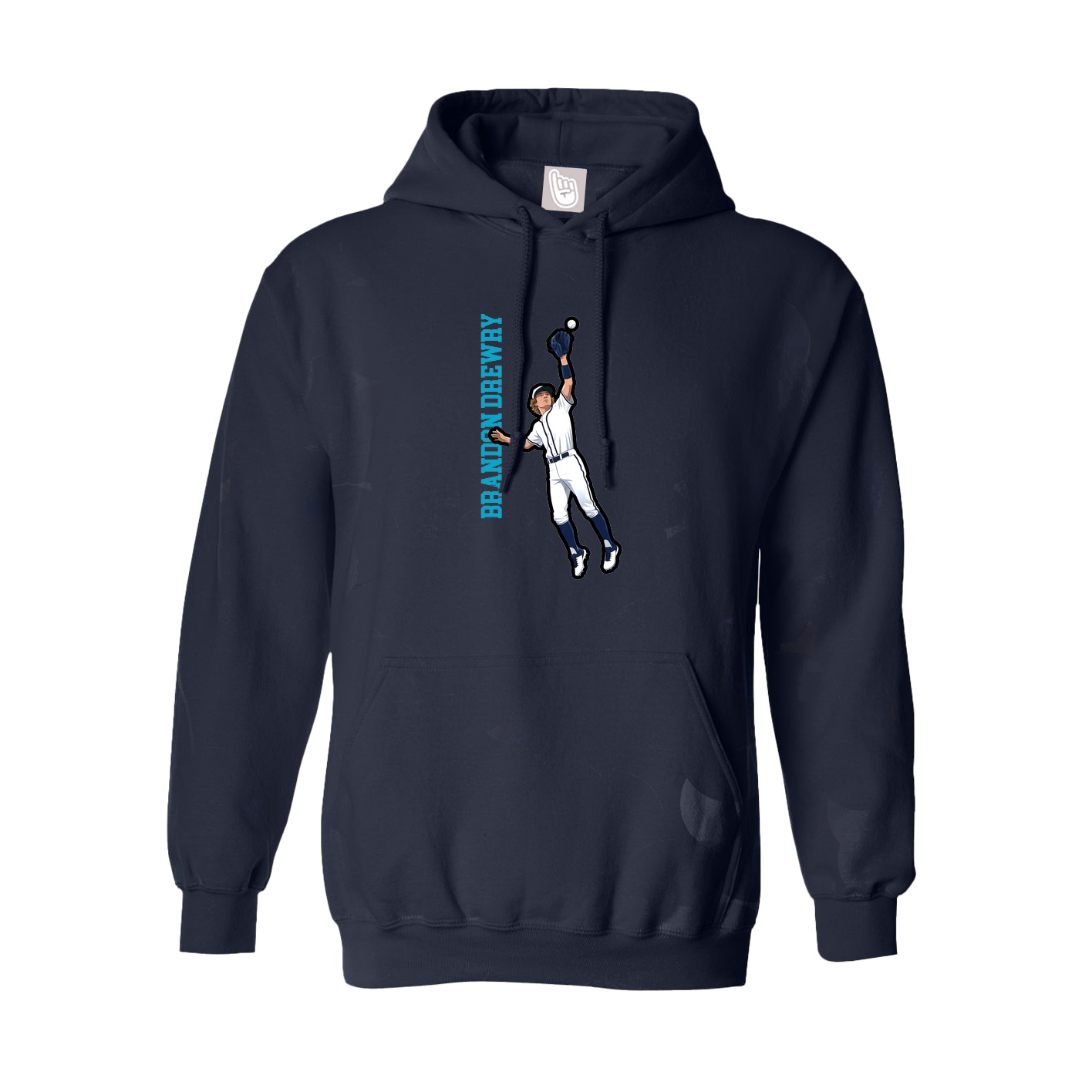 Youth Hoodie — Name Vertical in Navy