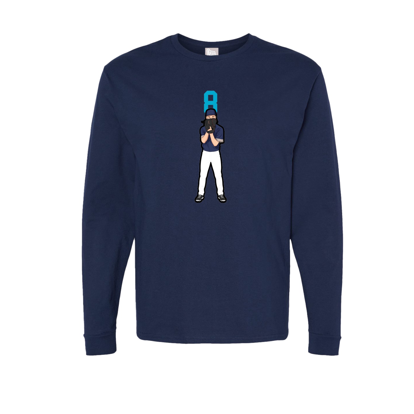 Long Sleeve Tee — Number Top in Navy