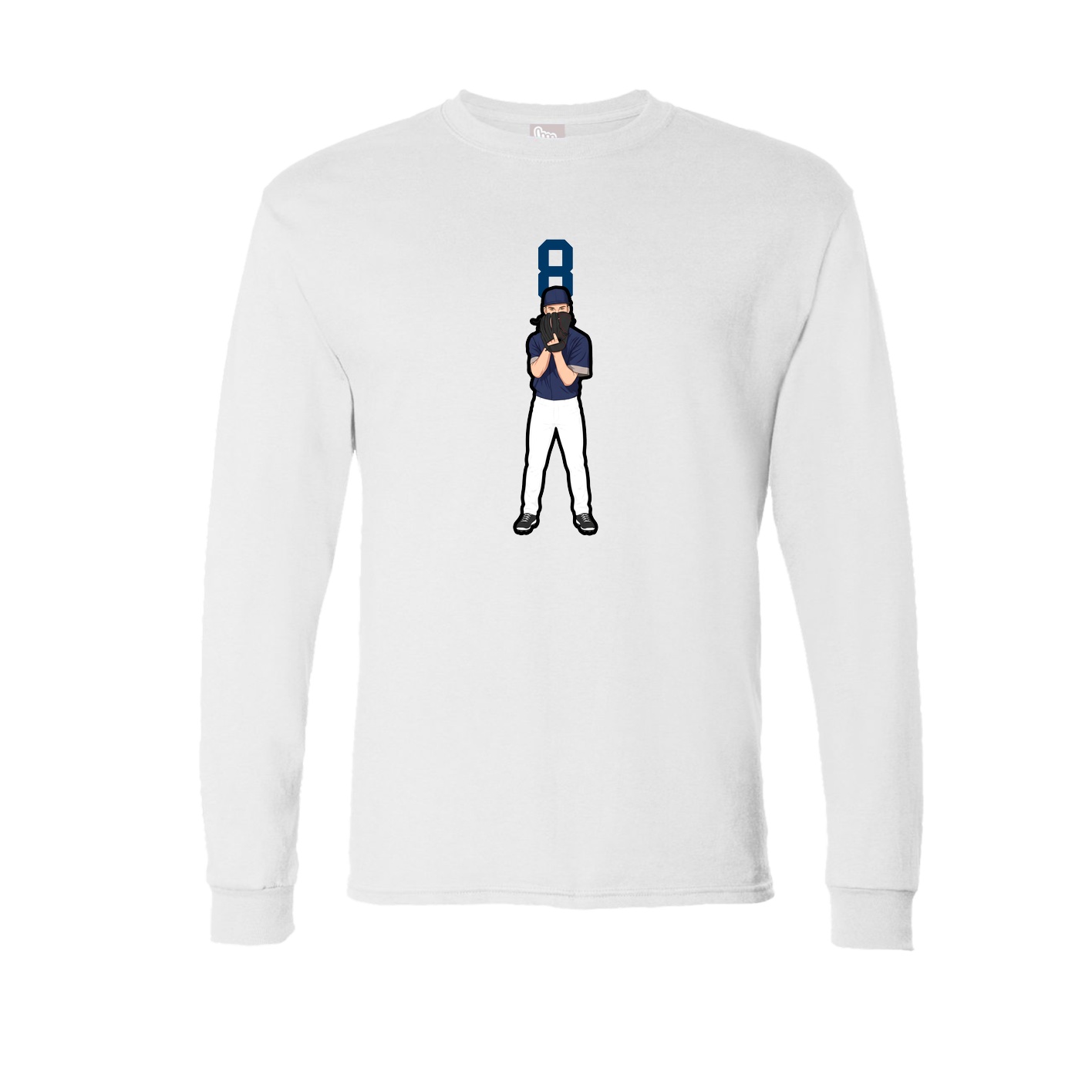 Long Sleeve Tee — Number Top in White