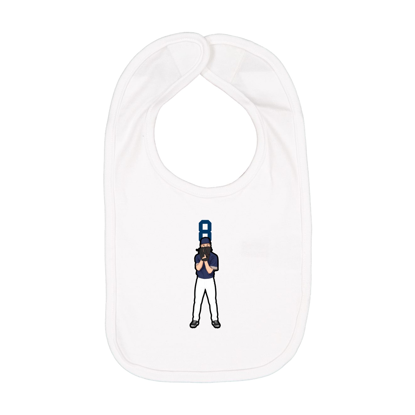 Infant Bib — Number Top in White