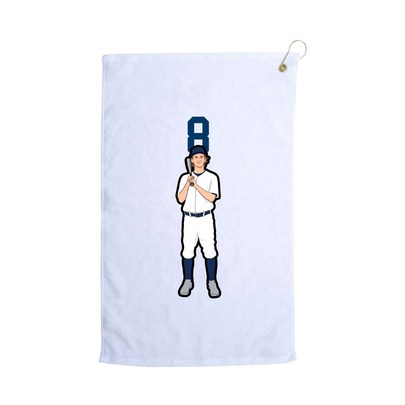Golf Towel — Number Top in White