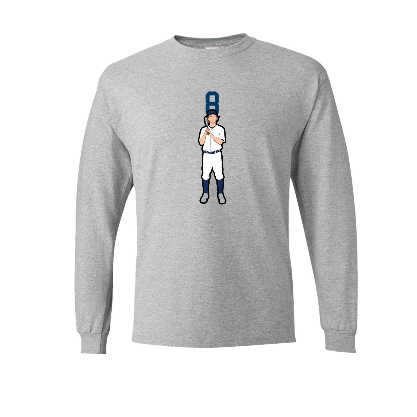 Long Sleeve Tee — Number Top in Grey
