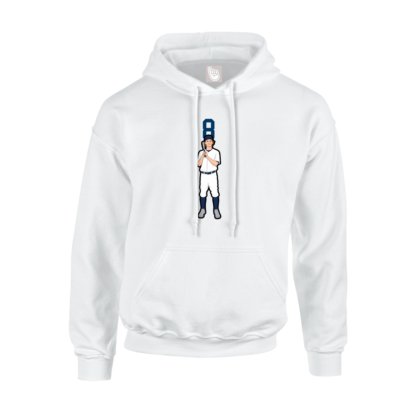 Youth Hoodie — Number Top in White