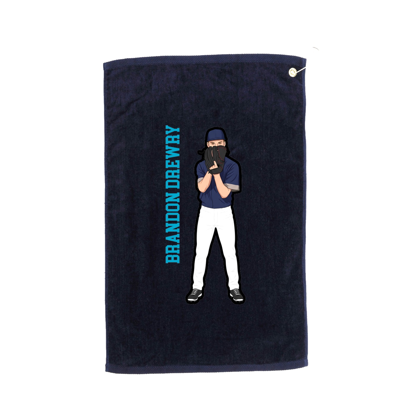 Golf Towel — Name Vertical in Navy