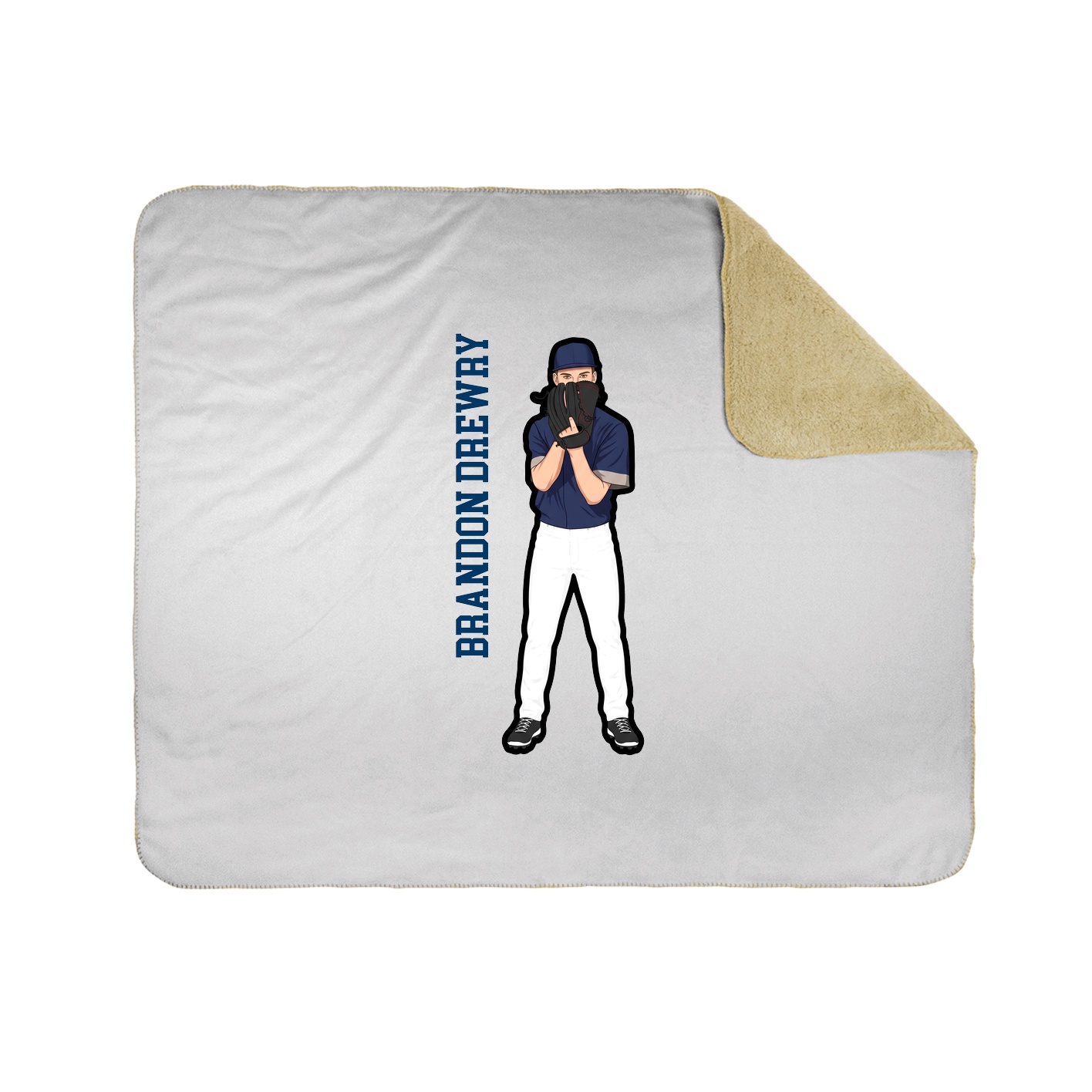 Throw Blanket — Name Vertical in White