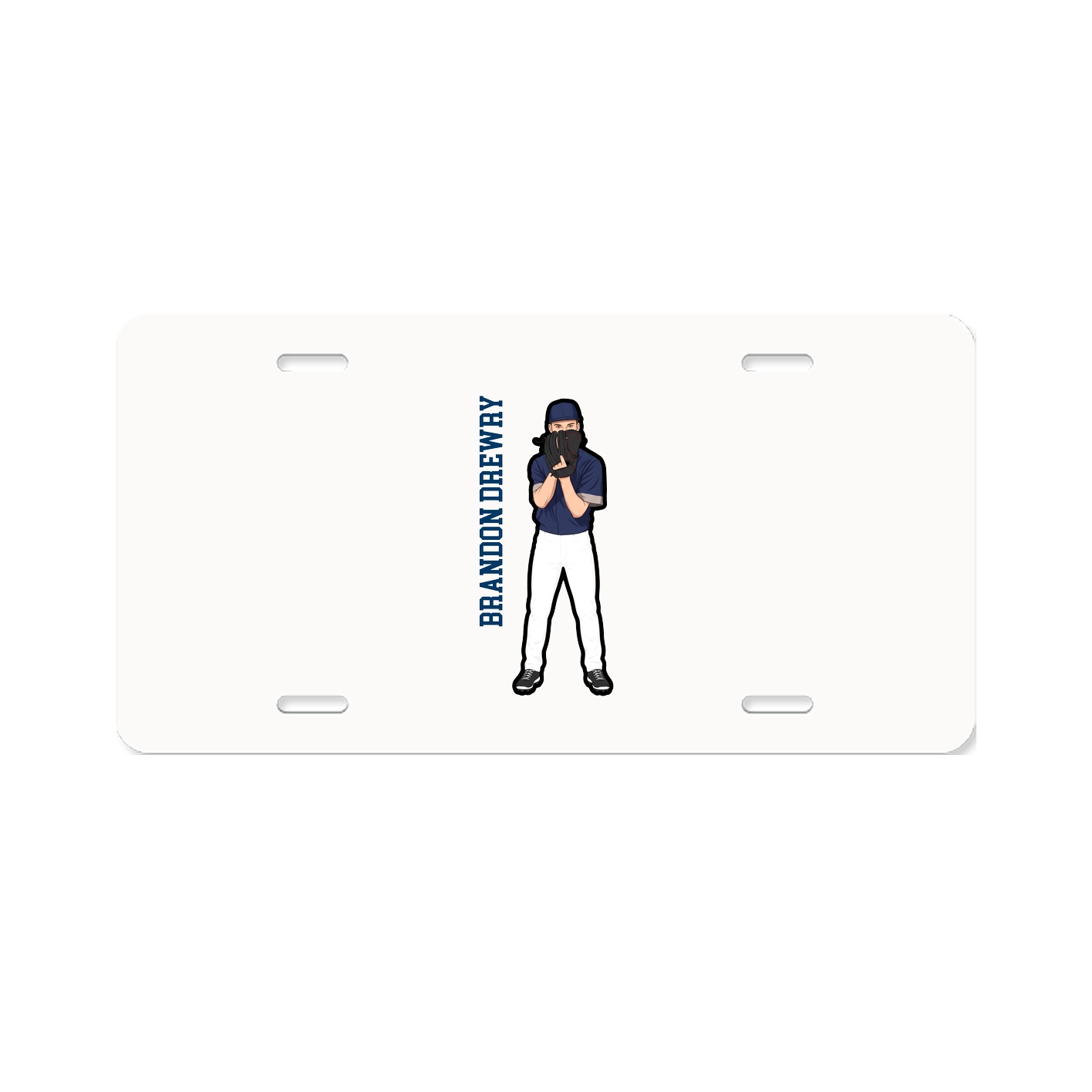 License Plate — Name Vertical in Classic