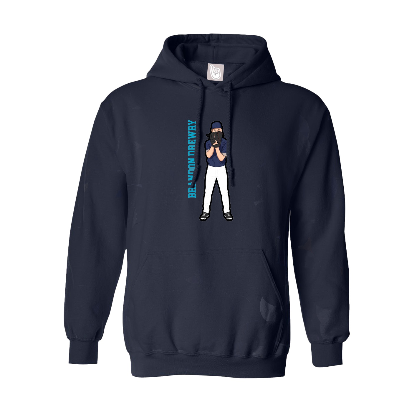 Youth Hoodie — Name Vertical in Navy