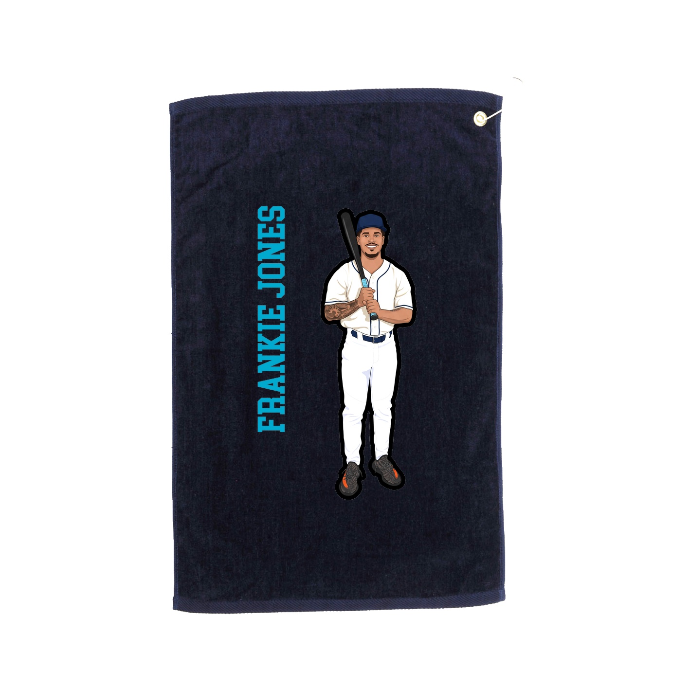 Golf Towel — Name Vertical in Navy