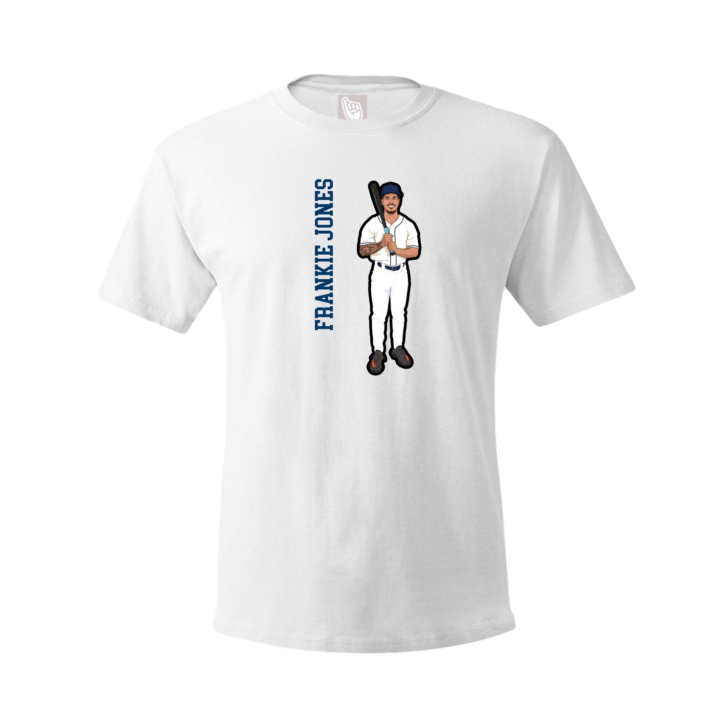 Tee — Name Vertical in White