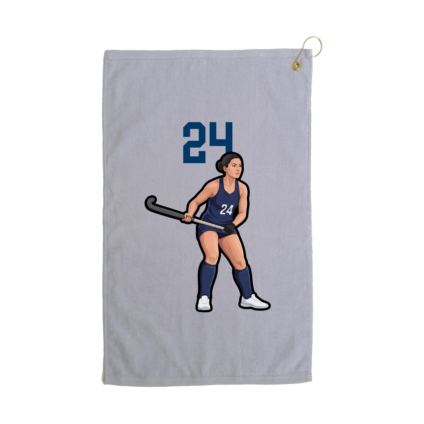 Golf Towel — Number Top in Grey