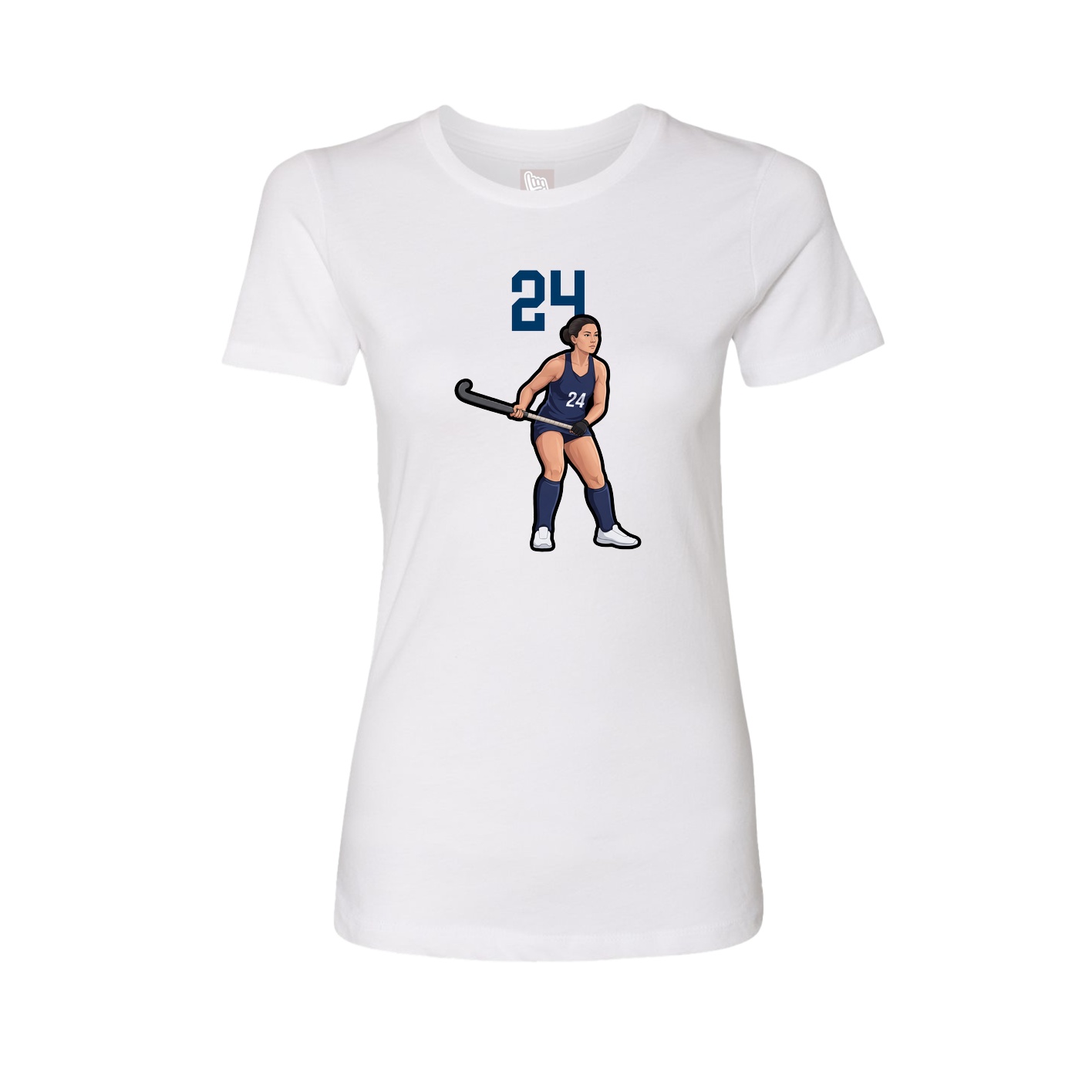 Fitted Women's Tee — Number Top in White