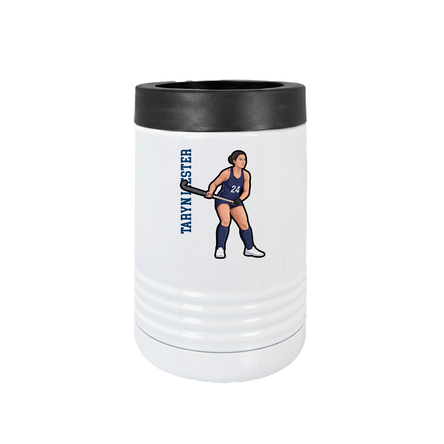 Beverage Holder — Name Vertical in White