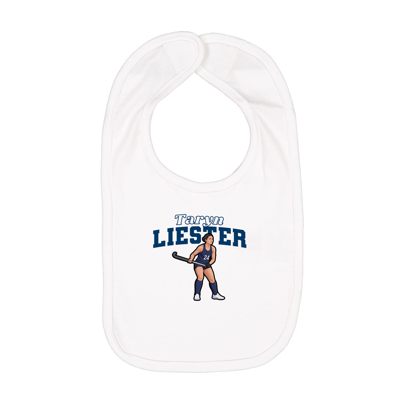 Infant Bib — Name Arch in White