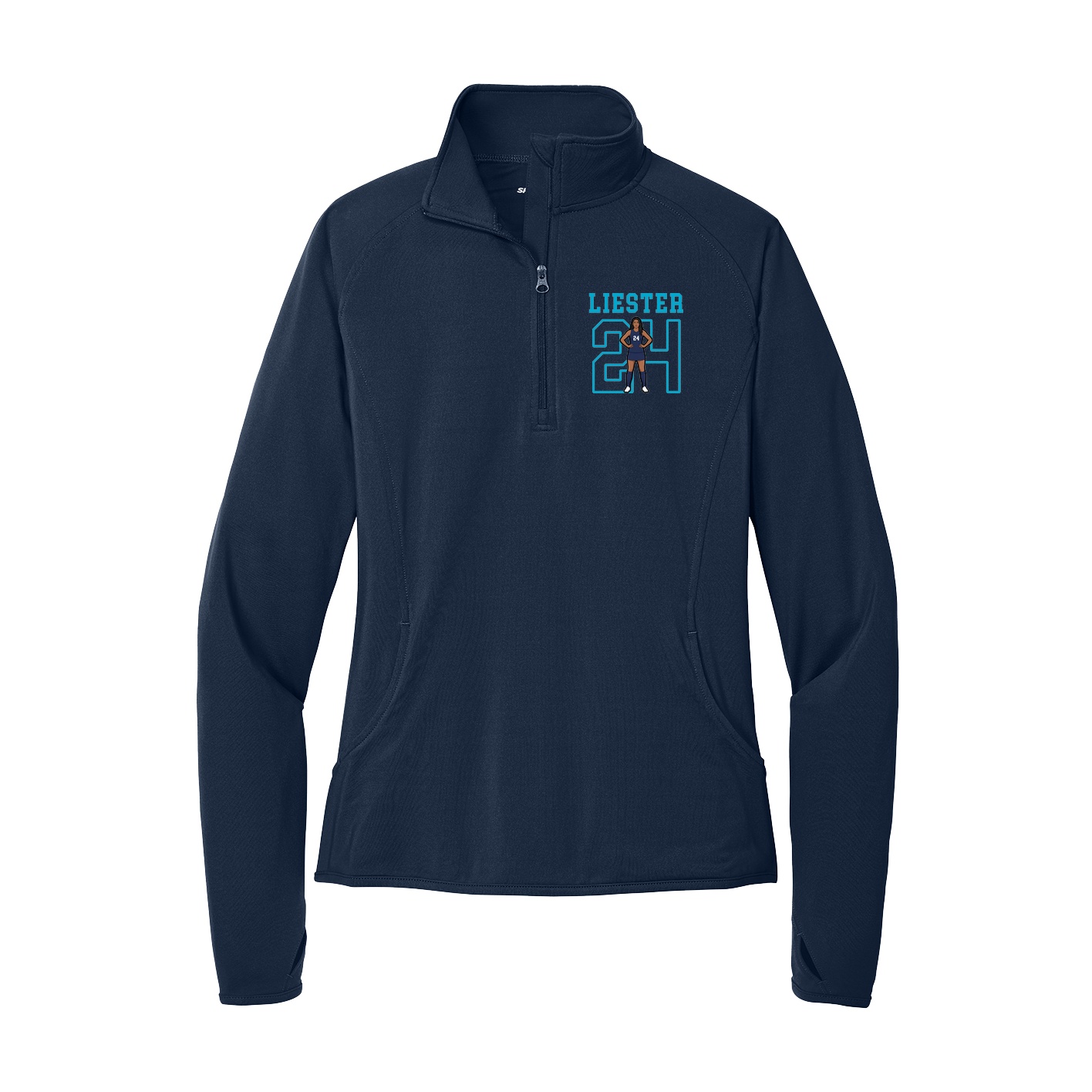 Women's Q-Zip Pullover — Shirsey in Navy