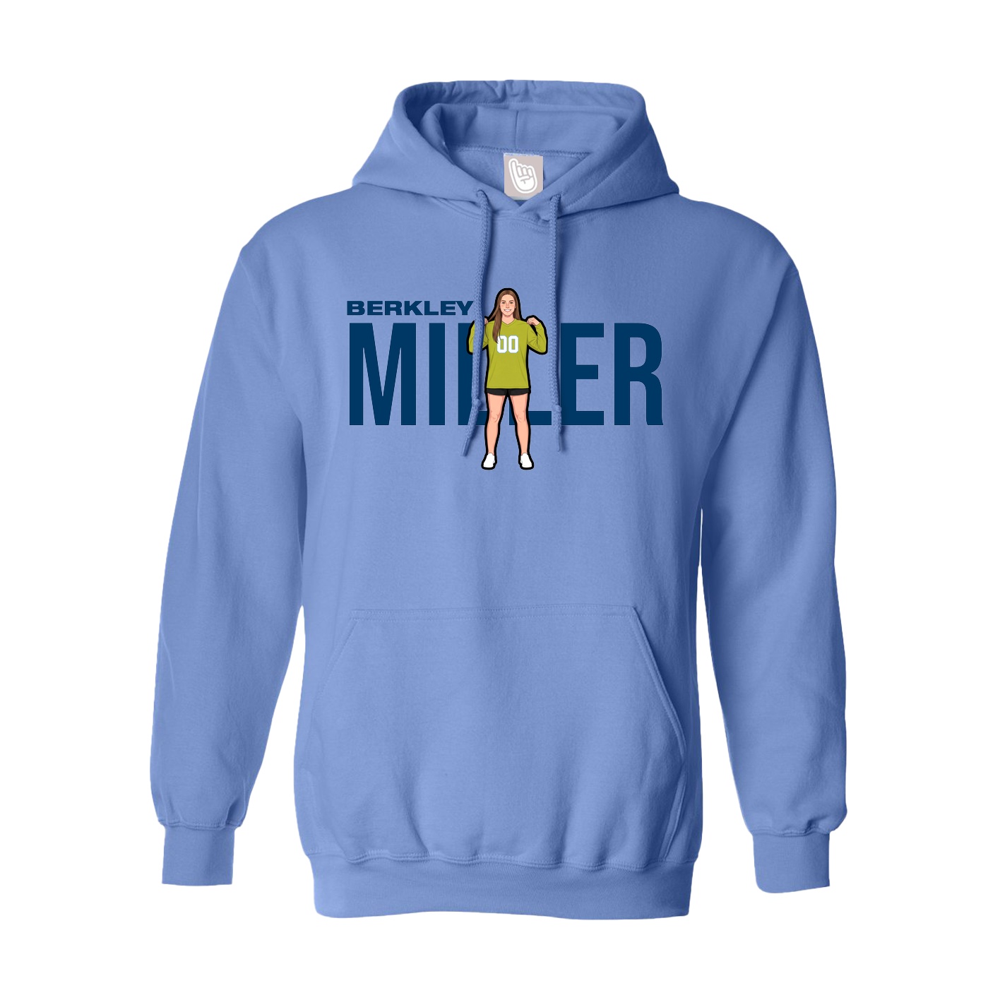 Youth Hoodie — Player Name in Powder Blue