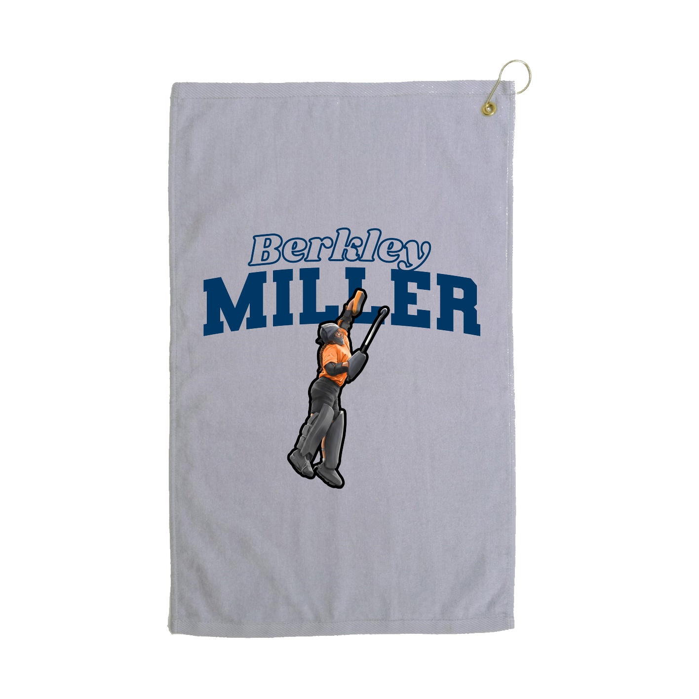 Golf Towel — Name Arch in Grey