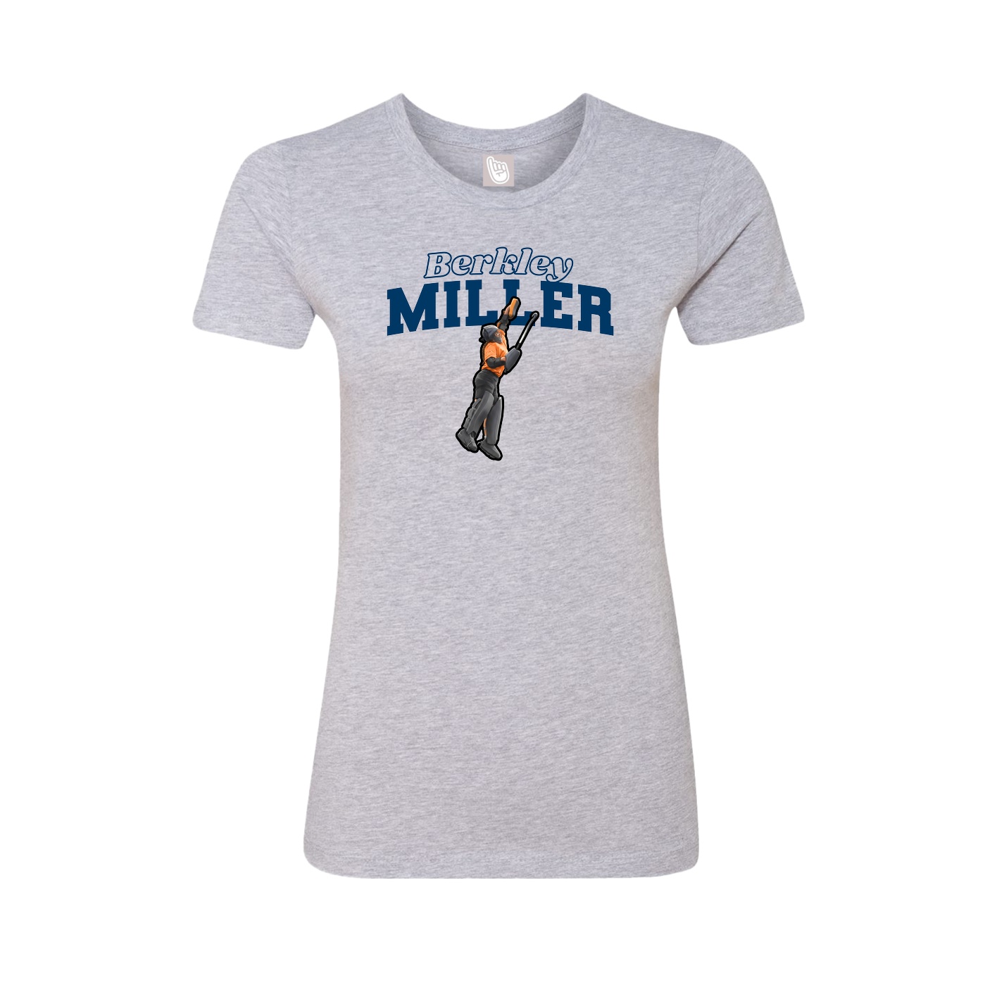 Fitted Women's Tee — Name Arch in Grey