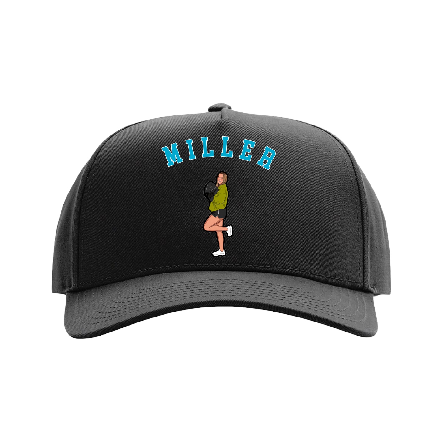 Full Fabric Five-Panel Champ Cap — Shirsey Arch in Black